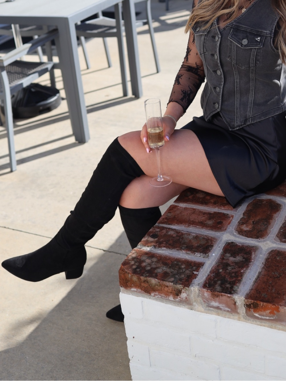 Black Suede Over-the-Knee Boots for Women